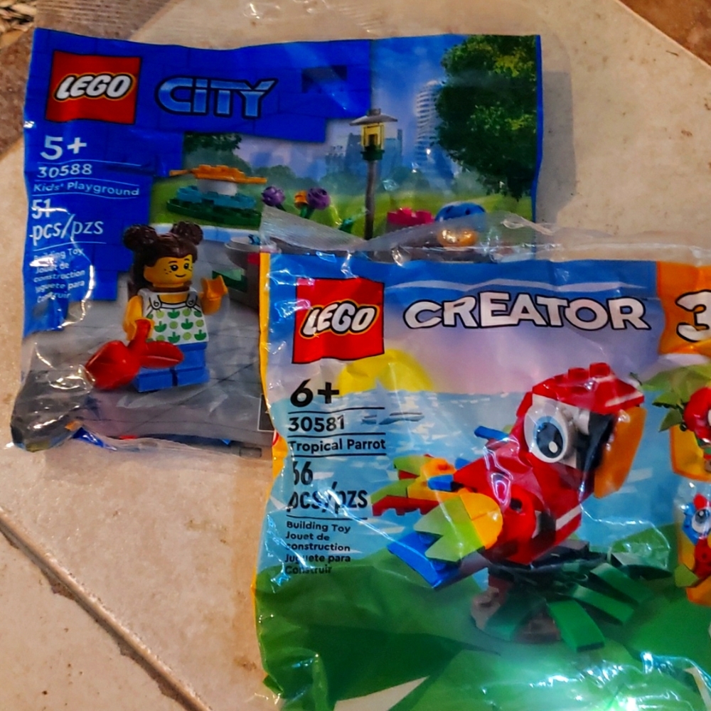 Set of two lego building toys.